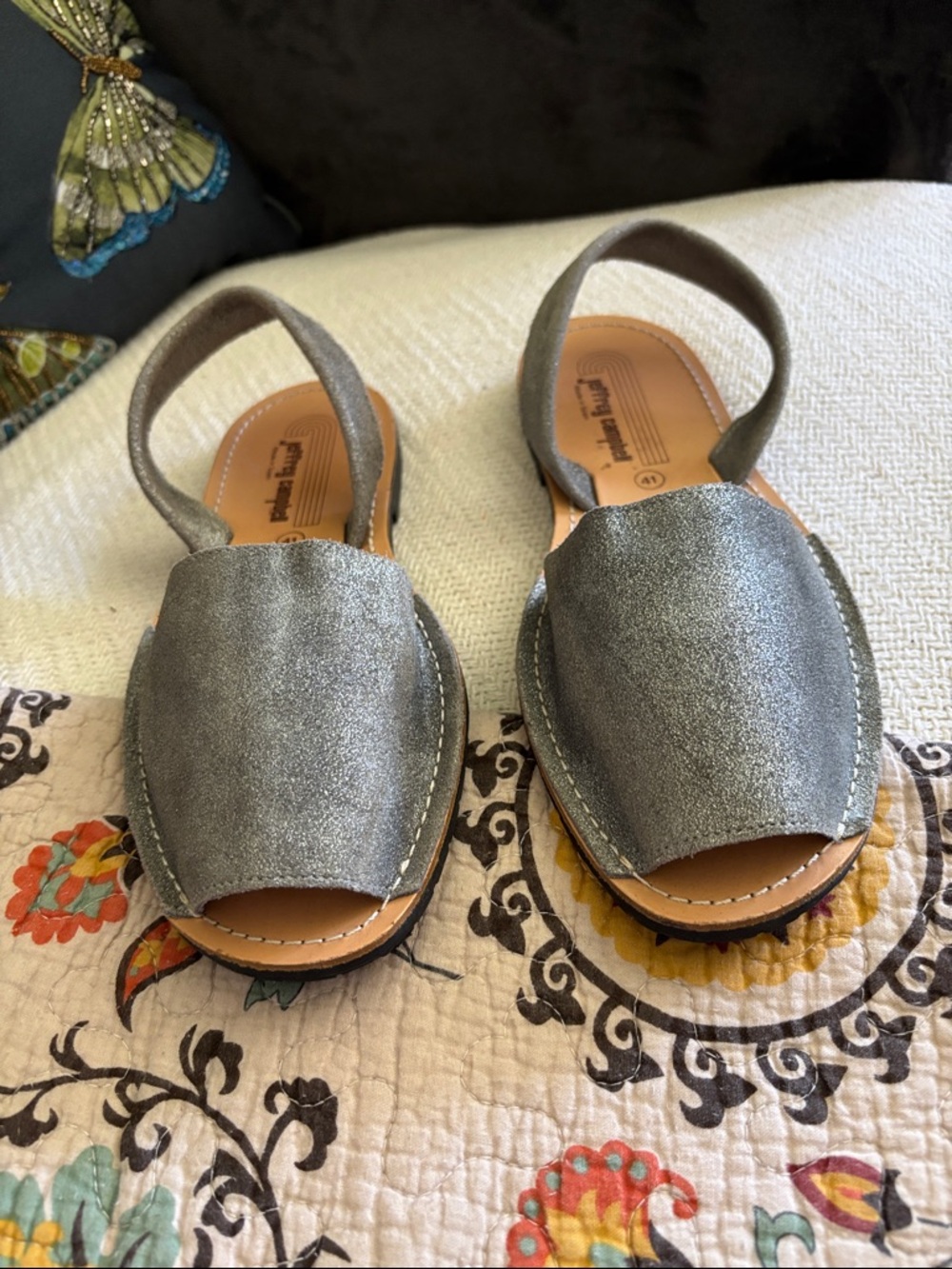 Jeffrey Campbell Pewter Ibiza Slingback Sandals Size EU 41 Made In Spain - Picture 4 of 13